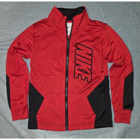 Nike Other - Boys Nike  Track Jacket Red Full Zip Youth Kids  - Size 4-5 Years